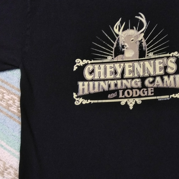 CHEYENNES HUNTING CAMP GRAPHIC TEE SHIRT BLACK MED - Picture 7 of 15